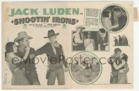 1y1515 SHOOTIN' IRONS herald 1927 great art of masked cowboy Jack Luden with two guns, rare!