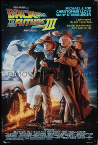 1z1114 BACK TO THE FUTURE III DS 1sh 1990 Michael J. Fox, Chris Lloyd, Drew Struzan art!