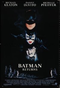 1z1124 BATMAN RETURNS 1sh 1992 Michael Keaton, Danny DeVito, Michelle Pfeiffer, Tim Burton!