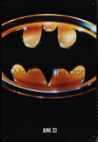 1z1117 BATMAN teaser 1sh 1989 directed by Tim Burton, cool image of Bat logo, matte finish!