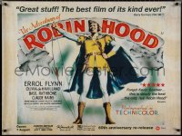 1z0607 ADVENTURES OF ROBIN HOOD advance British quad R1998 Errol Flynn, image from 1938 title card!