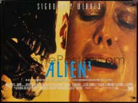 1z0609 ALIEN 3 British quad 1992 completely different close-up of Sigourney Weaver & alien!