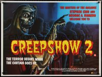 1z0616 CREEPSHOW 2 British quad 1987 Tom Savini, great Winters artwork of skeleton Creep in theater!