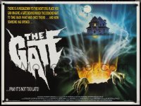 1z0620 GATE British quad 1986 cool horror art of monster emerging from hole by Renato Casaro!