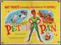 1z0635 PETER PAN British quad R1965 Walt Disney animated cartoon fantasy classic, great art!