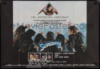 1z0642 SUPERMAN II British quad 1980 Christopher Reeve & Terence Stamp fly over New York City!