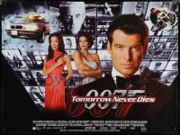 1z0647 TOMORROW NEVER DIES DS British quad 1997 Pierce Brosnan as James Bond, Yeoh, Teri Hatcher!