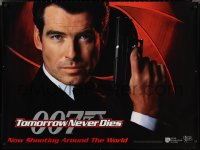 1z0648 TOMORROW NEVER DIES teaser British quad 1997 best close up Pierce Brosnan as James Bond 007!