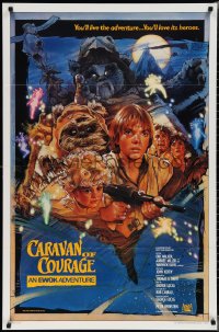 1z1152 CARAVAN OF COURAGE style B int'l 1sh 1984 An Ewok Adventure, Star Wars, art by Drew Struzan!