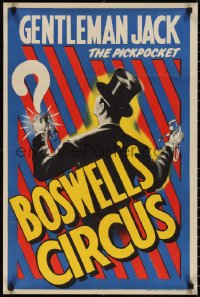 1z0007 BOSWELL CIRCUS 20x30 English circus poster 1960s Gentleman Jack the Pickpocket, rare!