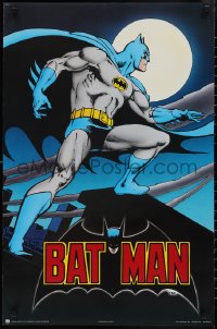 1z0205 BATMAN 22x34 Canadian commercial poster 1982 full-length art of The Caped Crusader, moon!