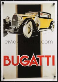 1z0207 BUGATTI 19x26 commercial poster 1980s cool art of really old car by Rene Vincent!