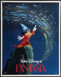 1z0210 FANTASIA 22x28 commercial poster 1986 great image of Mickey Mouse pointing at stars!