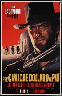 1z0211 FOR A FEW DOLLARS MORE 26x40 commercial poster 1999 Sergio Leone, Clint Eastwood, different!
