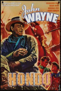 1z0214 HONDO 24x36 commercial poster 2003 John Wayne was a stranger to all but the surly dog at his side!