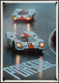 1z0221 PORSCHE 21x30 commercial poster 2010s great image of two 917s on track!
