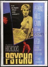 1z0224 PSYCHO 20x28 commercial poster 1986 sexy Janet Leigh, Perkins, Hitchcock, from one-sheet!
