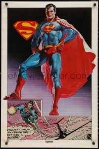 1z0232 SUPERMAN 23x35 commercial poster 1977 full-length artwork of superhero over comic art!