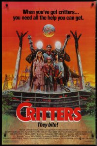 1z1159 CRITTERS 1sh 1986 great completely different art of cast & monsters by Ken Barr!