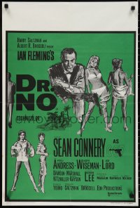 1z0653 DR. NO English double crown R1960s Sean Connery as James Bond & sexy girls, different & rare!