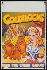 1z0654 GOLDILOCKS & THE THREE BEARS stage play English double crown 1930s art of lead & bears!