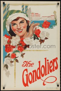 1z0655 GONDOLIERS stage play English double crown 1910s cool art of pretty queen-to-be Casilda!
