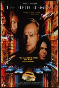 1z0064 FIFTH ELEMENT 27x40 video poster 1997 Bruce Willis, Milla Jovovich, Oldman, directed by Luc Besson!