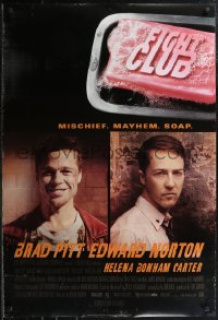 1z1195 FIGHT CLUB advance DS 1sh 1999 portraits of Edward Norton and Brad Pitt & bar of soap!