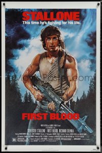 1z1196 FIRST BLOOD NSS style 1sh 1982 artwork of Sylvester Stallone as John Rambo by Drew Struzan!