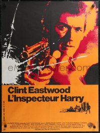 1z0438 DIRTY HARRY French 23x31 1972 cool art of Clint Eastwood w/gun, Don Siegel crime classic!