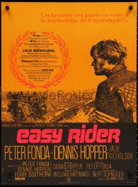 1z0439 EASY RIDER French 23x31 R1980s Peter Fonda, motorcycle biker classic directed by Hopper!