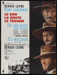 1z0441 GOOD, THE BAD & THE UGLY French 23x31 R1970s Clint Eastwood, Lee Van Cleef, Sergio Leone!