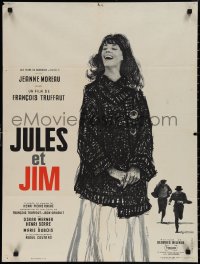 1z0442 JULES & JIM French 24x32 1962 Francois Truffaut's Jules et Jim, Jeanne Moreau, Oskar Werner