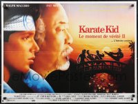 1z0443 KARATE KID PART II French 24x32 1986 great profile of Pat Morita as Mr. Miyagi, Ralph Macchio