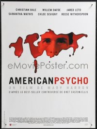 1z0453 AMERICAN PSYCHO French 16x21 2000 bloody image of psychotic yuppie killer Christian Bale!