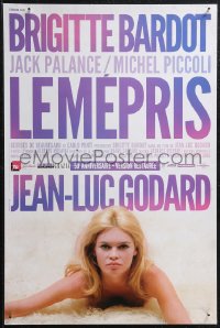 1z0461 LE MEPRIS French 16x24 R2013 Jean-Luc Godard, different image of sexy naked Brigitte Bardot!