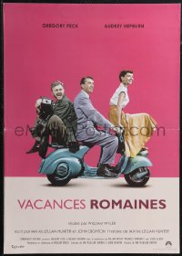 1z0468 ROMAN HOLIDAY French 17x24 R2013 Audrey Hepburn & Gregory Peck, Albert riding on Vespa!