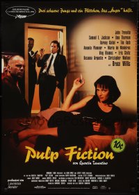 1z0362 PULP FICTION German 1994 Quentin Tarantino, Uma Thurman smoking Lucky Strikes in bed!