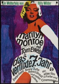 1z0363 SEVEN YEAR ITCH German R1966 Wilder, art of Marilyn Monroe by Dorothea Fischer-Nosbisch!