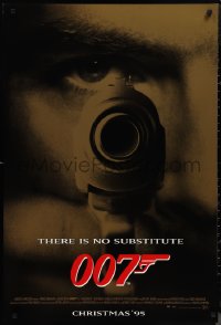 1z1215 GOLDENEYE advance DS 1sh 1995 Pierce Brosnan as James Bond 007, cool gun & eye close up!