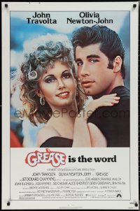 1z1219 GREASE 1sh 1978 c/u of John Travolta & Olivia Newton-John in a most classic musical!