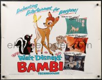 1z0860 BAMBI 1/2sh R1966 Walt Disney cartoon classic, great art with Thumper & Flower!