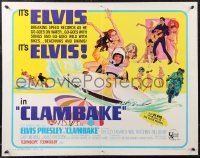 1z0863 CLAMBAKE 1/2sh 1967 McGinnis art of Elvis Presley in speed boat w/sexy babes, rock & roll!
