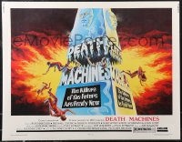 1z0866 DEATH MACHINES 1/2sh 1976 wild sci-fi art image, the killers of the future are ready now!