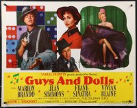 1z0877 GUYS & DOLLS style A 1/2sh 1955 Jean Simmons, Frank Sinatra, Blaine & Marlon Brando w/dice!