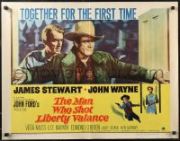 1z0888 MAN WHO SHOT LIBERTY VALANCE 1/2sh 1962 John Wayne & James Stewart first time together!