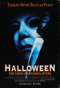 1z1229 HALLOWEEN VI advance DS 1sh 1995 Curse of Mike Myers, art of the man in mask w/knife!