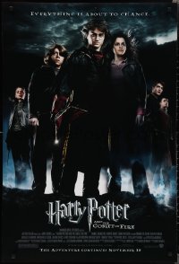 1z1231 HARRY POTTER & THE GOBLET OF FIRE advance DS 1sh 2005 Daniel Radcliffe, Emma Watson, Grint!