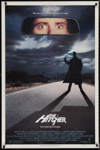 1z1240 HITCHER 1sh 1986 creepy hitchhiker Rutger Hauer, C. Thomas Howell, never pick-up a stranger!