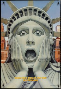 1z1241 HOME ALONE 2 teaser DS 1sh 1992 wacky art of Macaulay Culkin as Statue of Liberty!